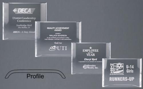 6 x 8 in. Crescent Acrylic Award Plaque - Non-Contract Item