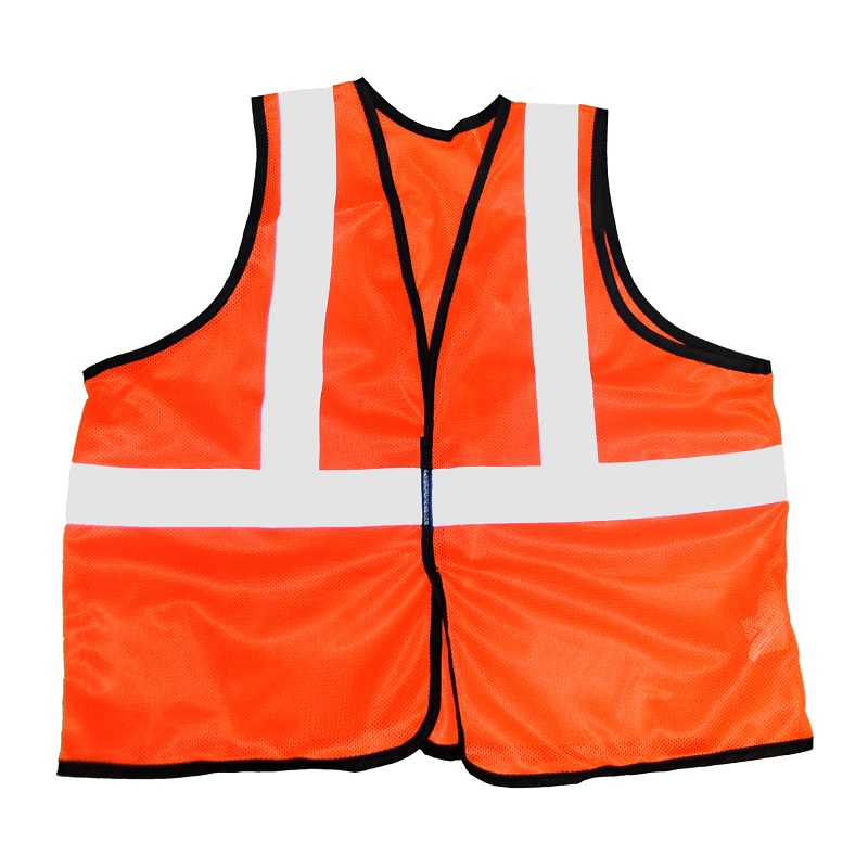 Orange Safety Vest 2 in. Silver Stripes - XX-LARGE