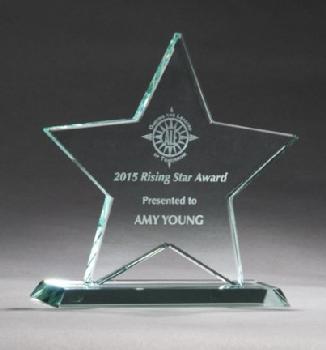 6 in. Star Glass Award Plaque - Non-Contract Item